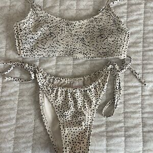 Black and White Polka Dot Bikini Set